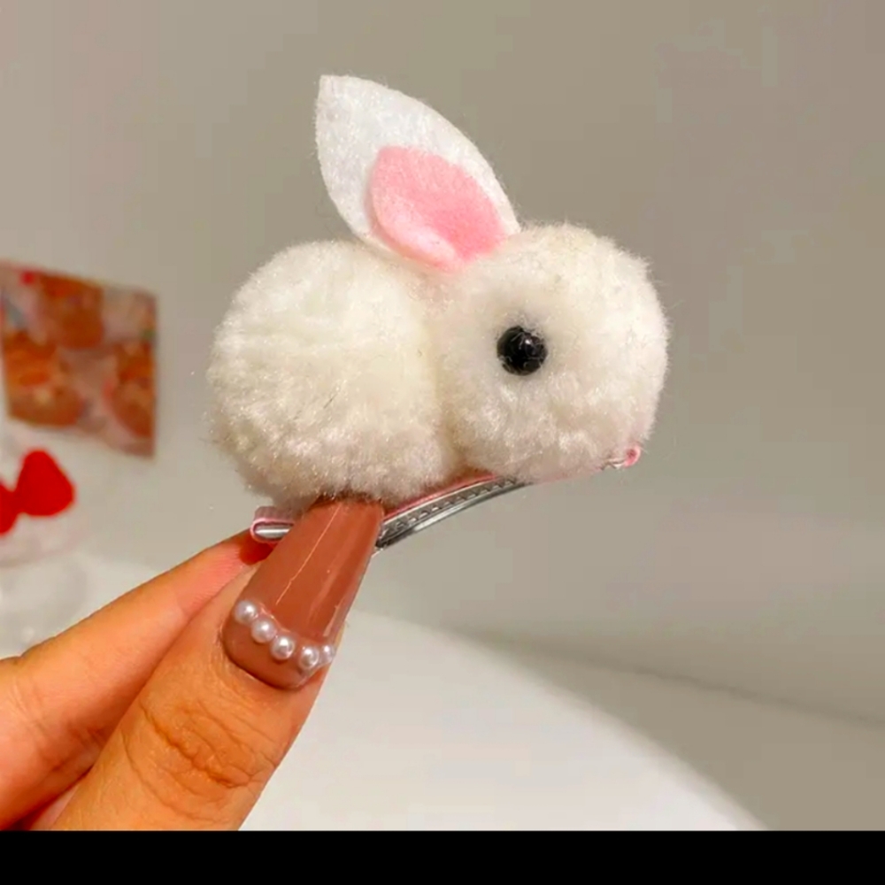 NEW White Bunny Hair Clip